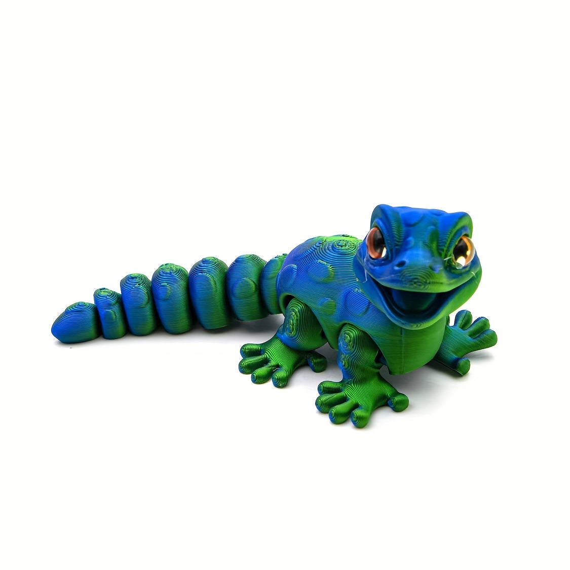 Colorful Lizard Figurines with Articulated Joints - Office Desk Decor
