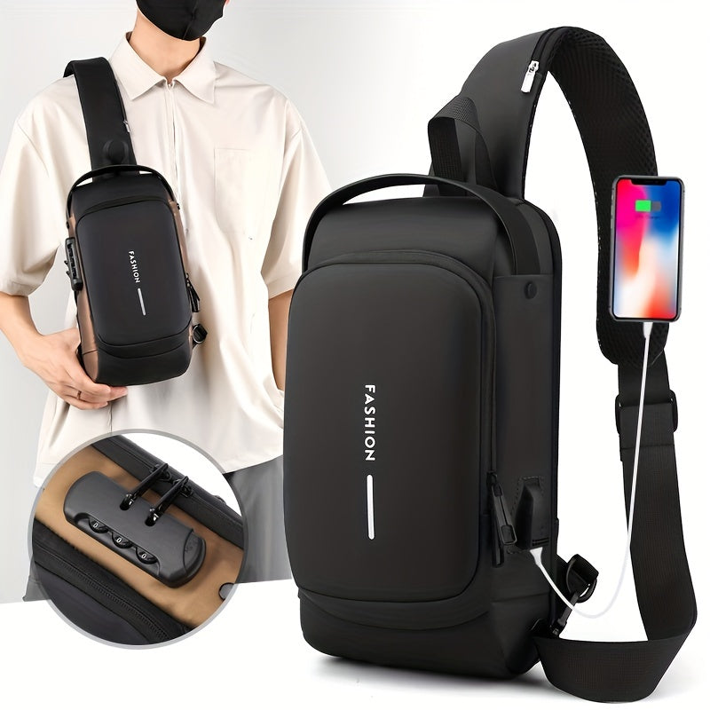 Anti Theft Crossbody Sling Bag Waterproof with USB Charging Port