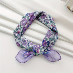 Cartoon Flower Bandana Linen Scarf Headband Handkerchief Polyester Face Covering