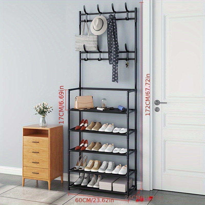 4 5 Layer 60 Stainless Steel Coat Rack Shoe Shelf