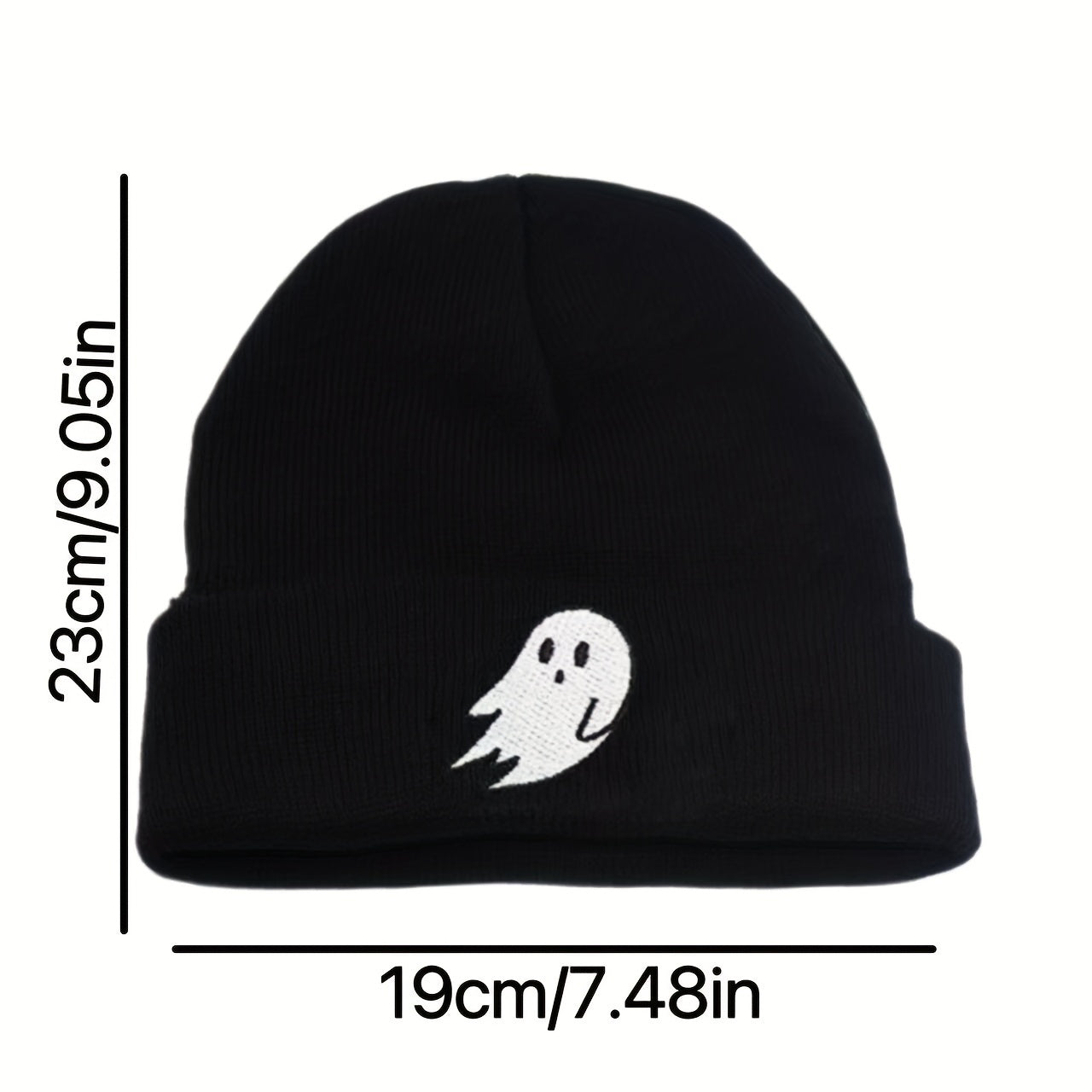 Embroidered Knitted Hat Cartoon Pattern Warm Beanie Hat Unisex