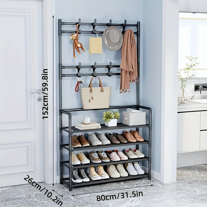 4 Tier Entrance Coat Rack Foyer Shoe Rack