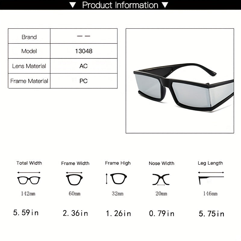 Y2K Futuristic Sunglasses Mirror Lens Glasses UV400