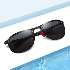 Half Frame Men's Polarized Aviator Sunglasses for Driving