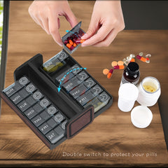 Large Capacity 2x Weekly Pill Organizer Morning/Evening Medicine Box Food Safe