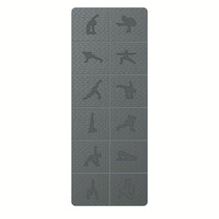 Foldable TPE Yoga Mat With Guide Lines Lightweight Portable Non Slip Pilates Mat