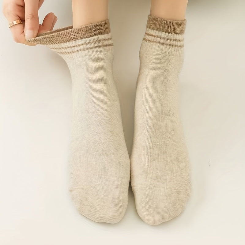 6 Pairs Striped Short Socks Lightweight Sports Stockings