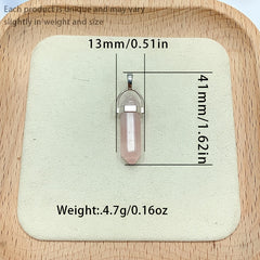 Crystal Tower Pendant Natural Quartz Point Wand Charm Obelisk 41mm