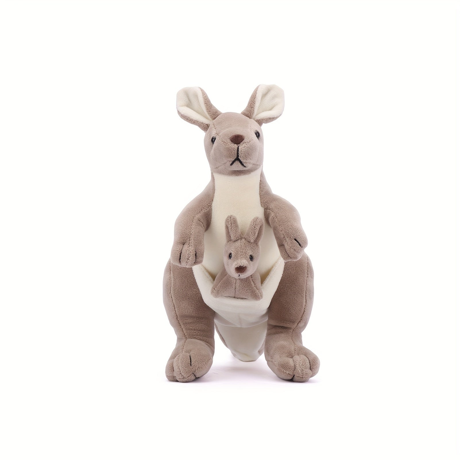 Khaki Kangaroo Plush Toy with Bunny