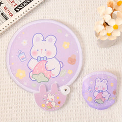 Mini Cloth Folding Fan Cartoon Portable Pattern For Kids