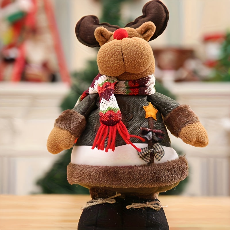 Christmas Ornament Snowman Reindeer Santa Claus Plush Doll Home Decor