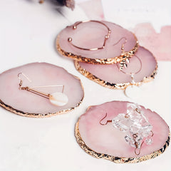 Round Jewelry Tray Resin Stone Creative Display Holder