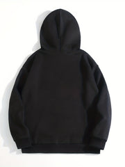 Heart Print Kangaroo Pocket Hoodie Long Sleeve Sweatshirt