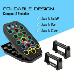 Foldable Push up Board 28 Holes Home Gym Workout