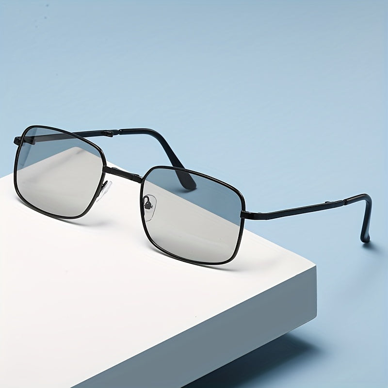 Vintage 90s Small Rectangle Sunglasses Women Unisex Metal Square Glasses