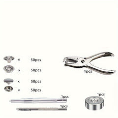 50pcs Stainless Steel Snap Fastener Kit with Pliers - Heavy Duty Snap Button