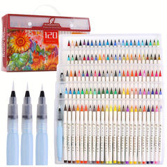 Watercolor Brush Pens Set Real Brush Tips Without Mess