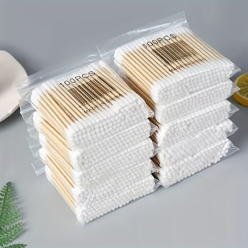 100pcs Bamboo Swab Double Stick Disposable Sanitary Swab