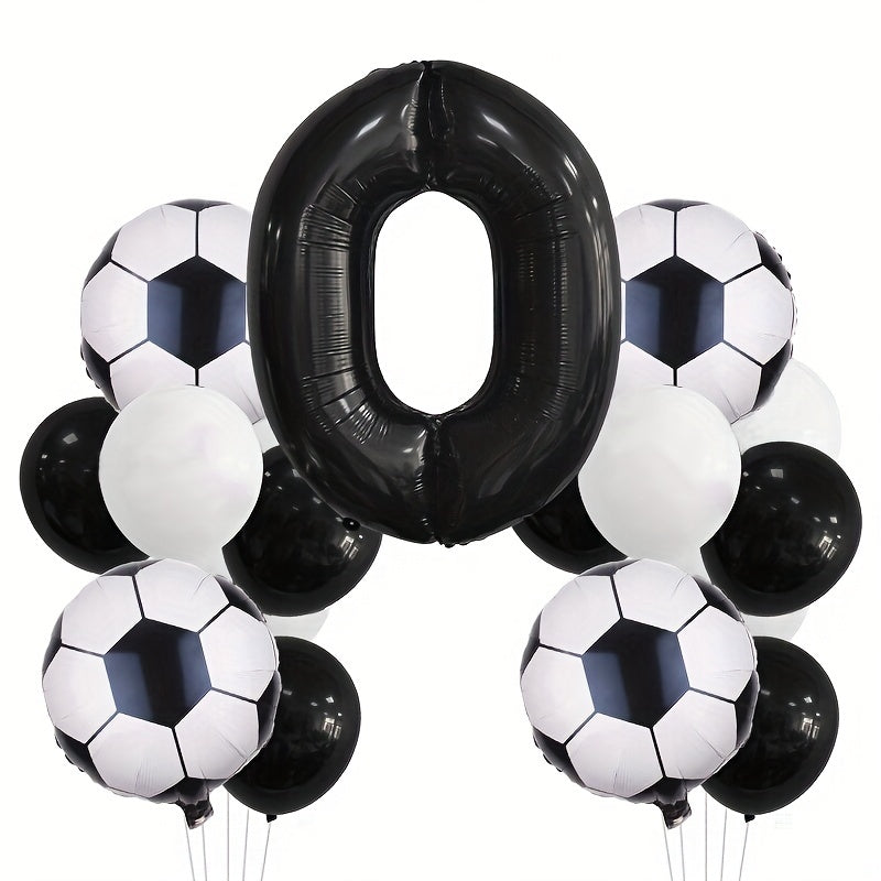 17pcs Football Theme Kids Birthday Party Decor Set