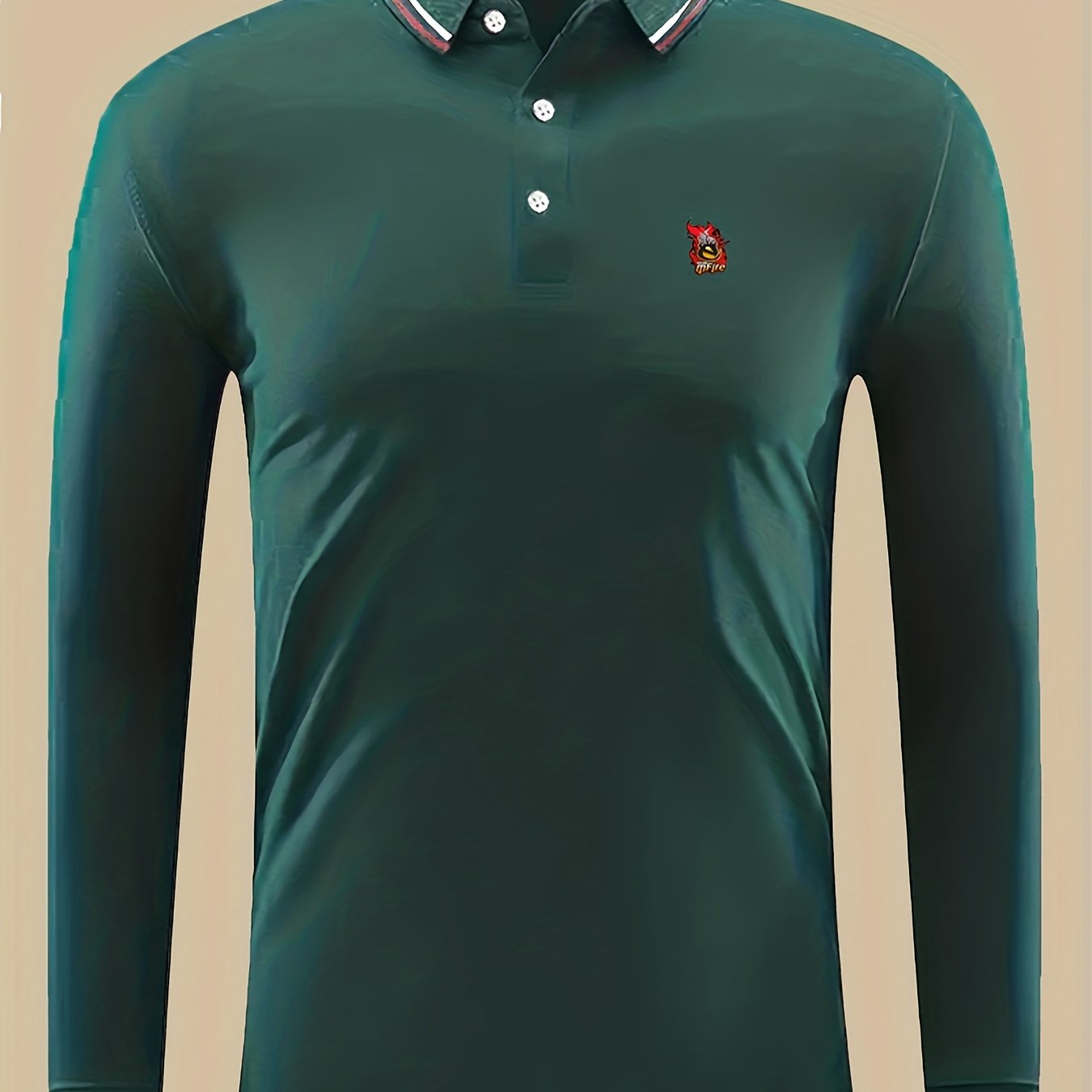 Flame Print Men's Lightweight Polo Shirt