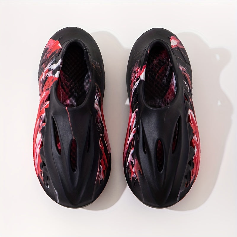 Men's Tie Dye Foam Runners Cut Out Walking Shoes