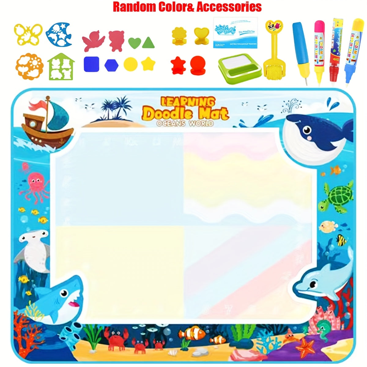 XL Water Doodle Mat Drawing & Painting Toy Educational Gift Assorted Colors