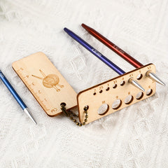 Wood Knitting Needle Gauge & Ruler Tool, 2-10mm