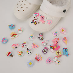 30pcs Unicorn Rainbow Avocado Shoe Charms for Women Girls