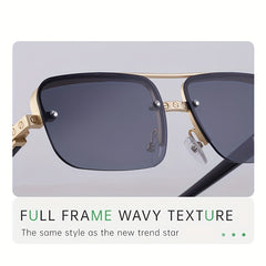 Men's Half Frame Metal Sunglasses UV Protection