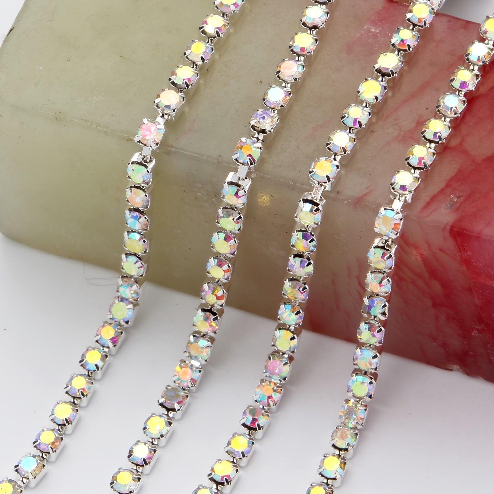 12 Claws Rhinestone Chain for DIY Nail, Shoe, Headwear - 48 Inches