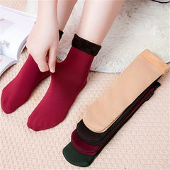 3 Pairs Fuzzy Socks Cozy & Warm Mid Tube Socks Women's Stockings