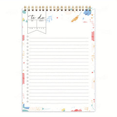 Flower Pattern Daily Planner To Do List Notepad Spiral Organizer