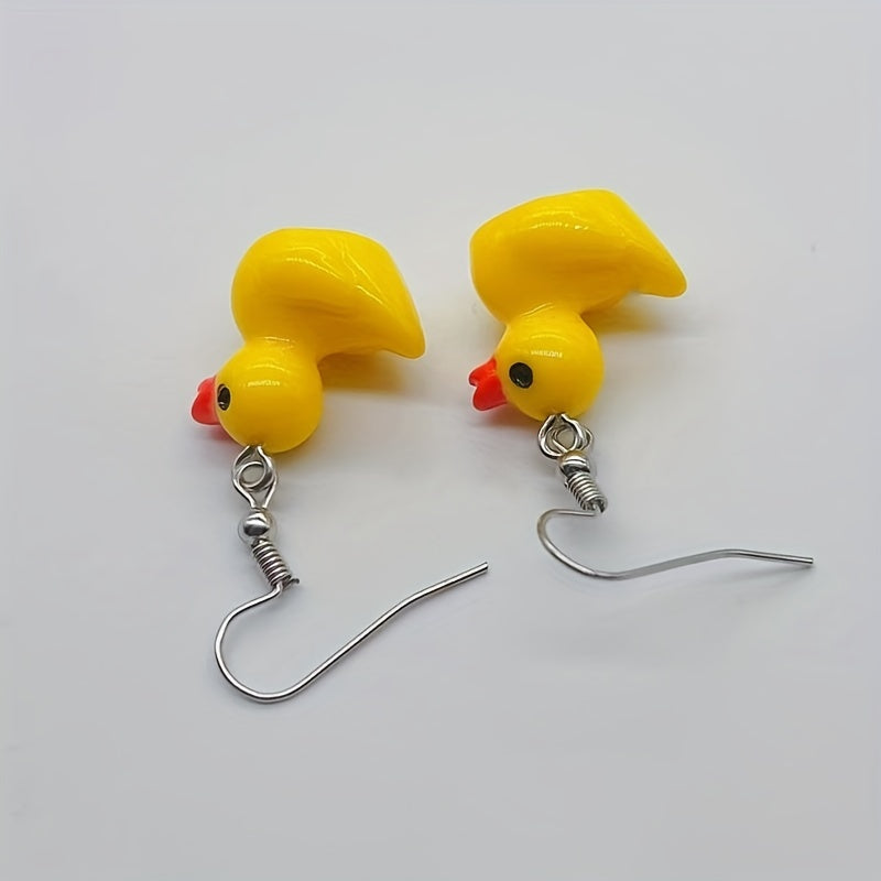 Yellow Duck Earrings - Quirky and fun animal-themed jewelry