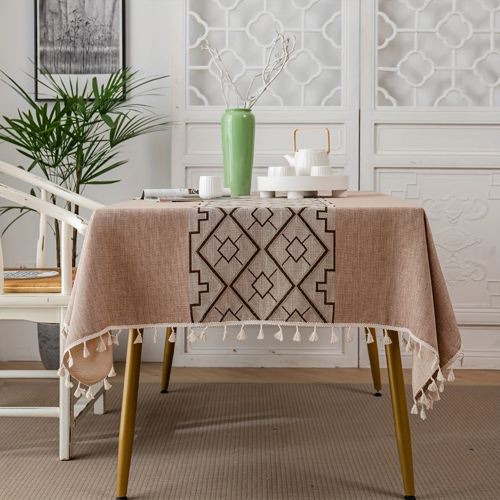 Chinese Style Waterproof Tablecloth for Picnics and Home Decor
