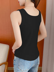 Soft Thermal Plush Top Square Neck Sleeveless Women's Lingerie