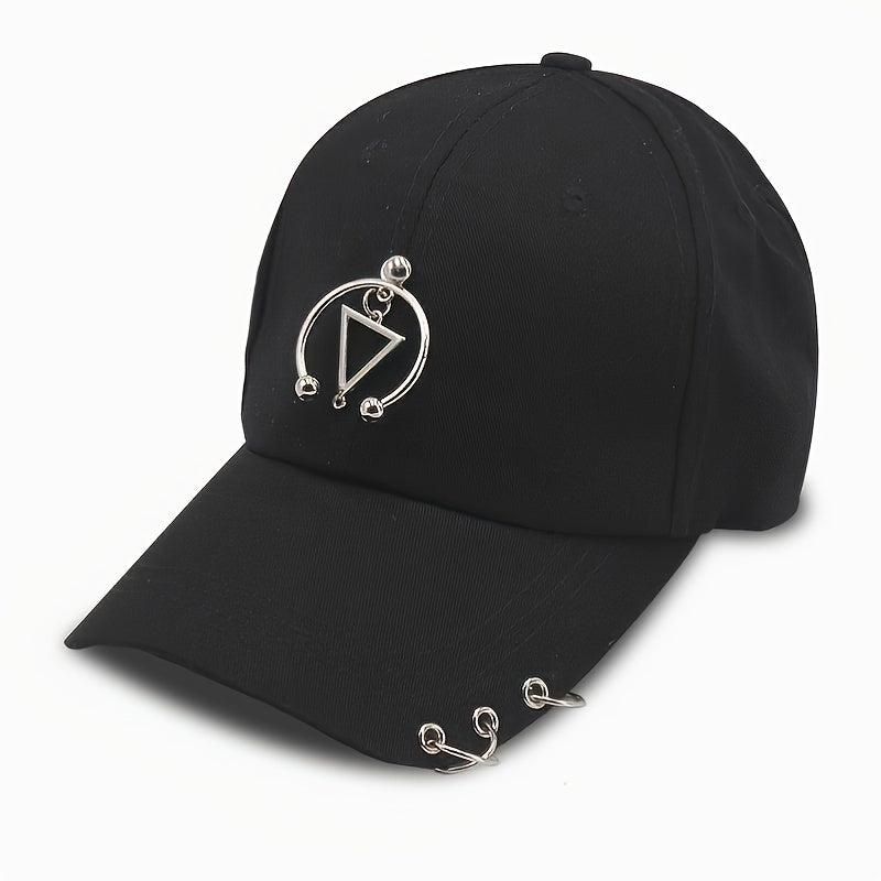 Men's Hip Hop Hat With Three Ring Iron Buckle