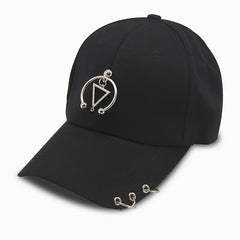 Men's Hip Hop Hat With Three Ring Iron Buckle