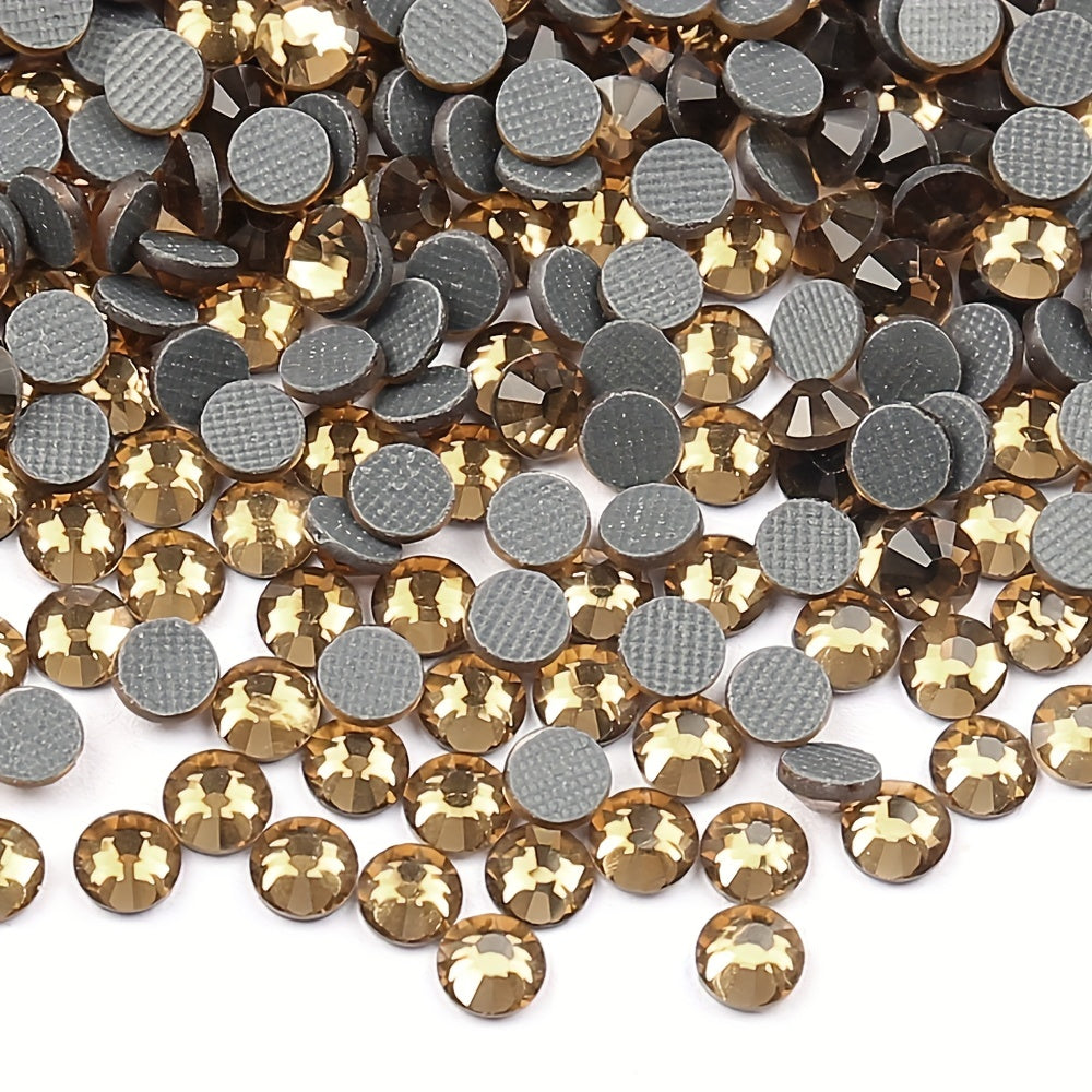 6.5mm Yellow Rhinestones Glitter Glass for Clothes Bags Shoes
