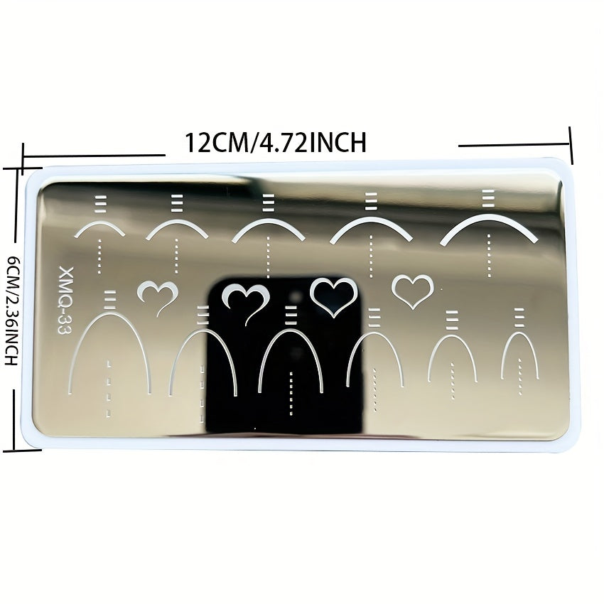 Heart Curve French Stamping Image Plate Manicure DIY Stamp Plate
