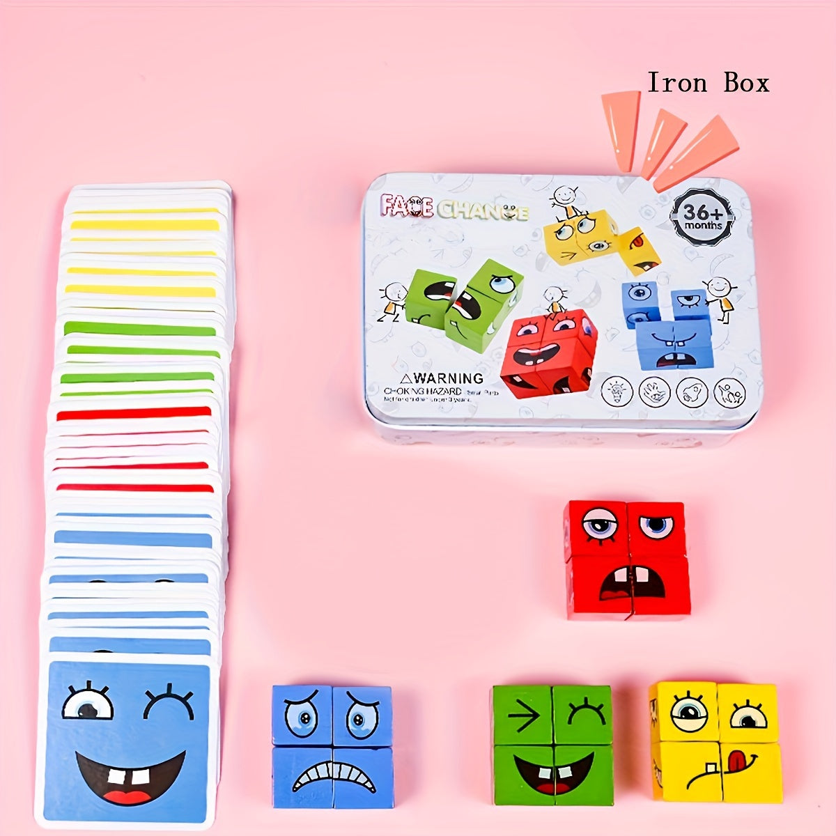Wooden Face Changing Puzzle Board Game for Children