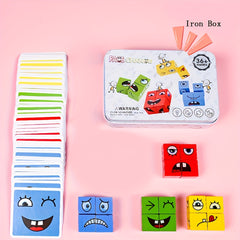 Wooden Face Changing Puzzle Board Game for Children