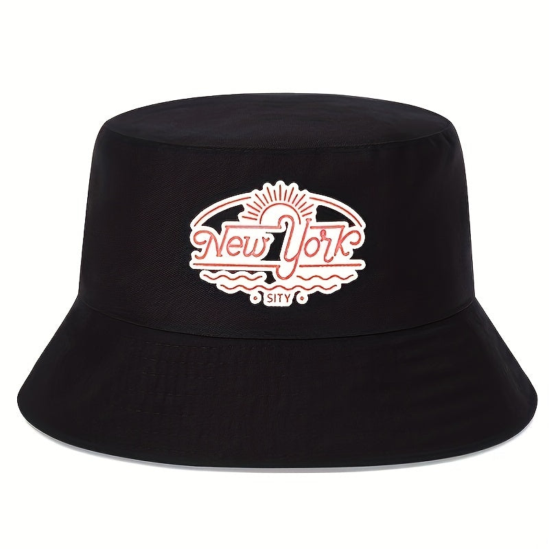 YORK Print Bucket Hat Lightweight Foldable Fisherman Cap For Women Men