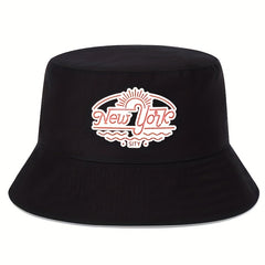YORK Print Bucket Hat Lightweight Foldable Fisherman Cap For Women Men
