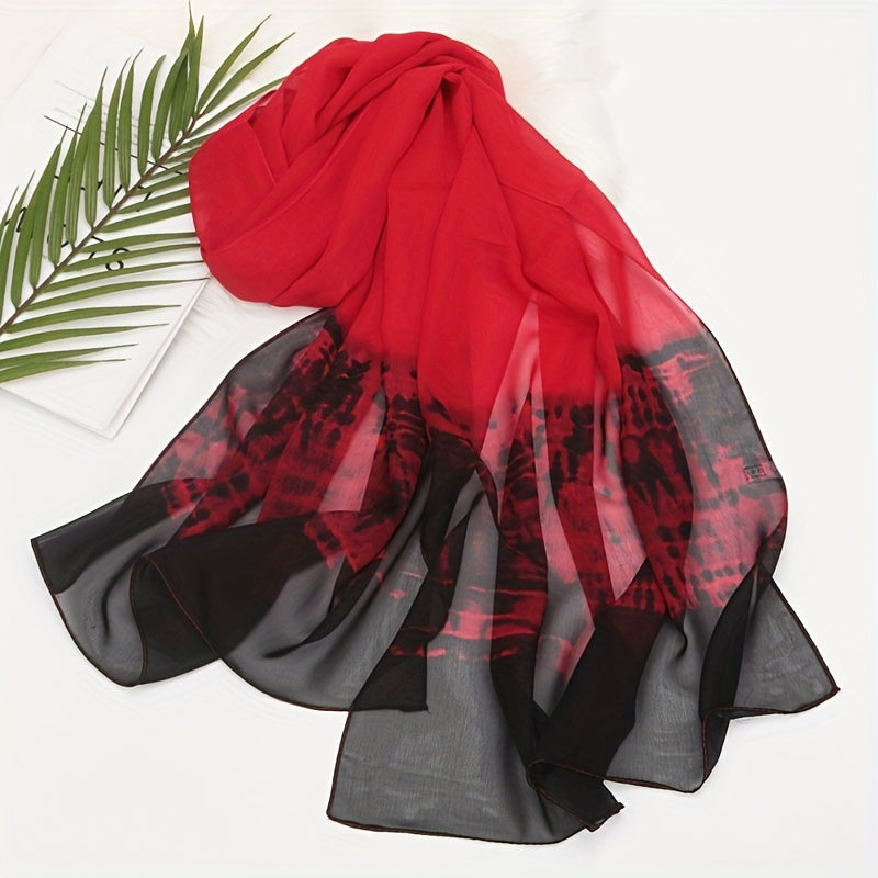 Chiffon Gradient Scarf Lightweight For Women Boho Beach Sun Protection