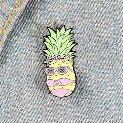 Creative Pineapple Shaped Bikini Alloy Brooch