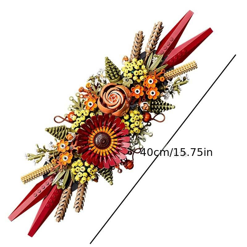 Fomantic Flower Rose Dried Flower Centrepiece Building Block DIY Potted Holiday
