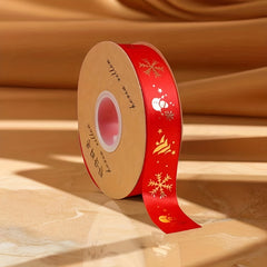5m Christmas Gift Ribbon Bronzing Diy Decoration Silk Ribbon Flower Art
