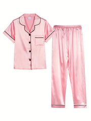 Boys 2pcs Pajamas Set Long Sleeve Button Front PJ Kids
