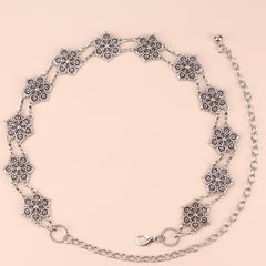 Geometric Flower Waist Chain Vintage Hollow Out Chain Belt