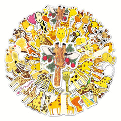 50 Giraffe Doodle Stickers Vinyl Decals Laptop Water Bottle Lu